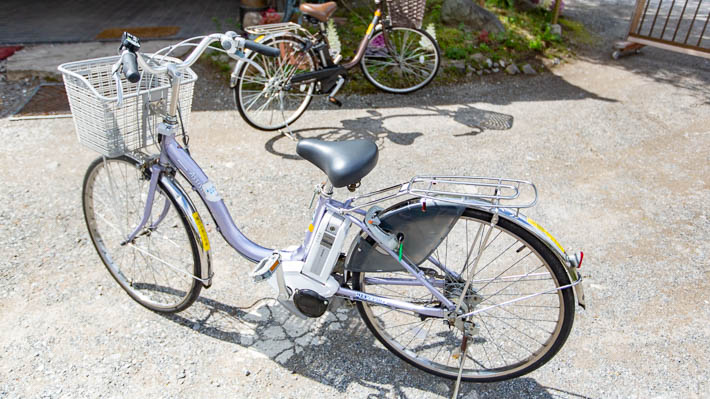 楓の小舎で借りられた電動アシスト自転車